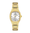 Daniel Klein DK113955-3 gold-tone stainless steel watch with silver sunray dial and cushion case on white background