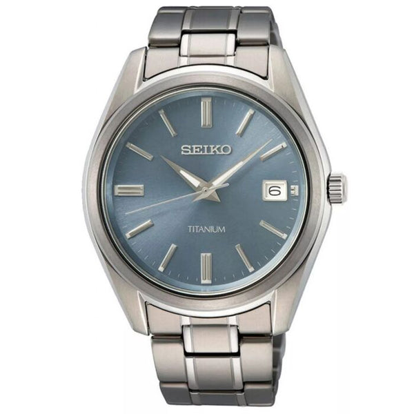 Seiko SUR371P1 Quartz Blue Dial Titanium Date Watch (SUR371P1)