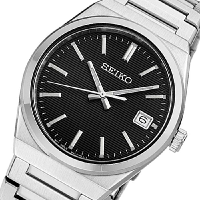 Seiko Conceptual Quartz Black Dial Stainless Steel Watch (SUR557P1)