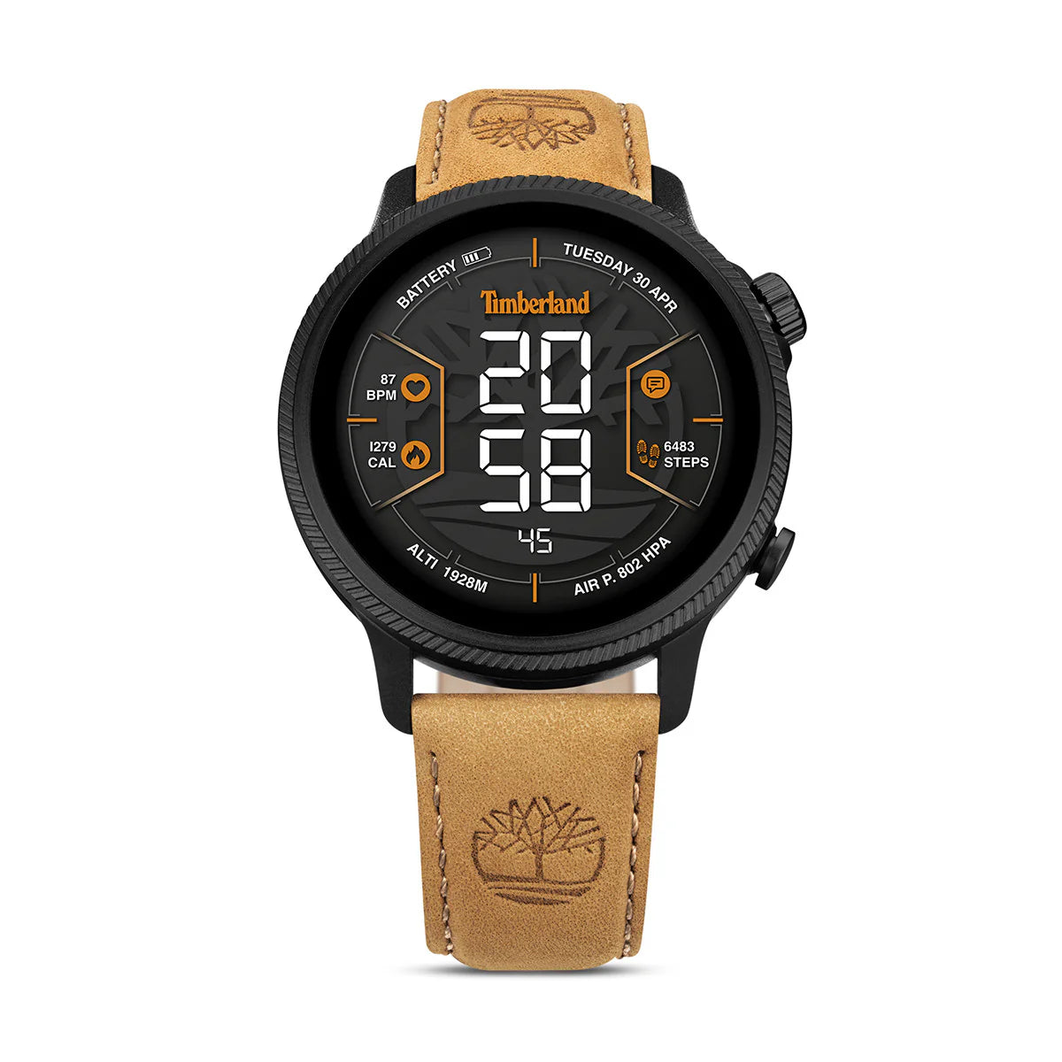 Timberland Black and Tan Leather Smart Watch Set TDIGB0064503-SET - Cassim & Co South Africa