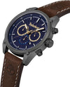 Timberland Cherryfield Quartz Chronograph Blue Dial Black IP Steel Watch (TDWGC9000801)