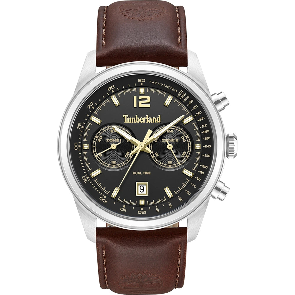 Timberland Northbridge Dual Time Quartz Black Dial Stainless Steel Watch (TDWGF0094402)