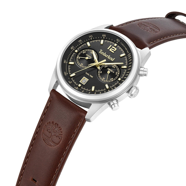 Timberland Northbridge Dual Time Quartz Black Dial Stainless Steel Watch (TDWGF0094402)