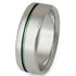 Tungsten grey wedding band with green centre inlay comfort fit ring TU20P Cassim and Co Johannesburg