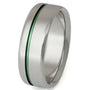 Tungsten grey wedding band with green centre inlay comfort fit ring TU20P Cassim and Co Johannesburg