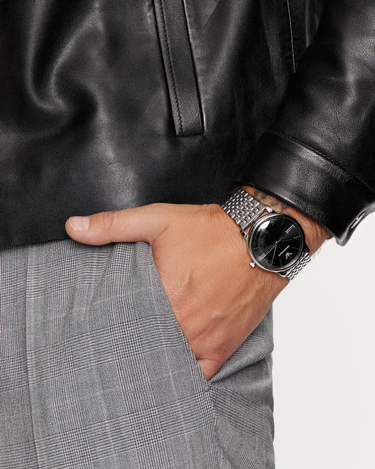 Emporio Armani Luigi Quartz Black Dial Stainless Steel Watch (AR11600)