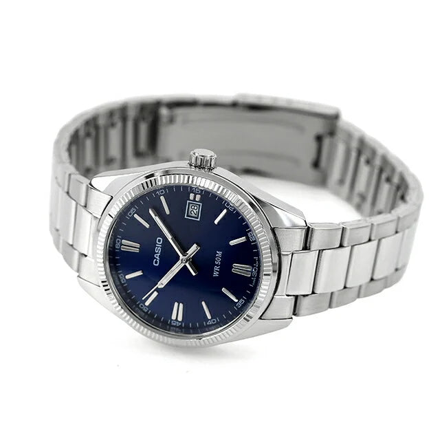 Casio UTP-1302PD Quartz Blue Dial Stainless Steel Date Watch (UTP-1302PD-2A1VDF)