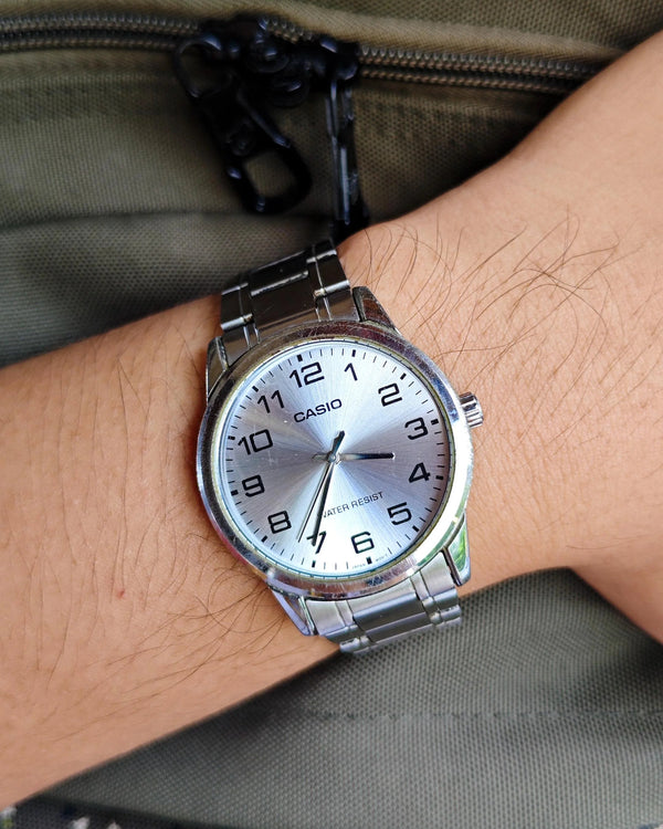 Casio MTP-V001D-7BUDF Quartz Analog Silver Dial Stainless Steel Watch