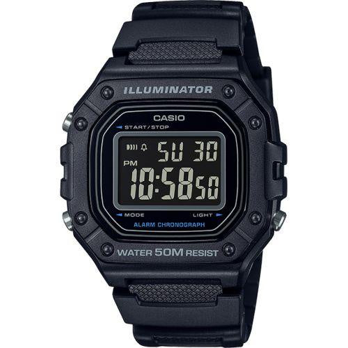 Casio Digital Square Black W-218H-1BVDF