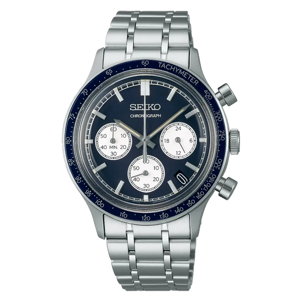 Seiko SSB477P1 Chronograph Men’s Watch – 38.7mm Blue Dial, Quartz 8T63 Movement, Stainless Steel
