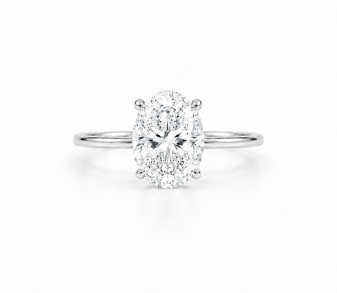 9ct White Gold 2ct Oval Lab Grown Diamond Ring