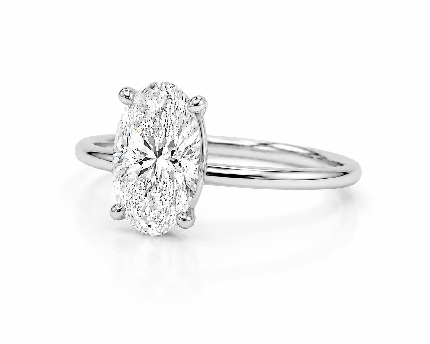 9ct White Gold 2ct Oval Lab Grown Diamond Ring - Cassim & Co South Africa