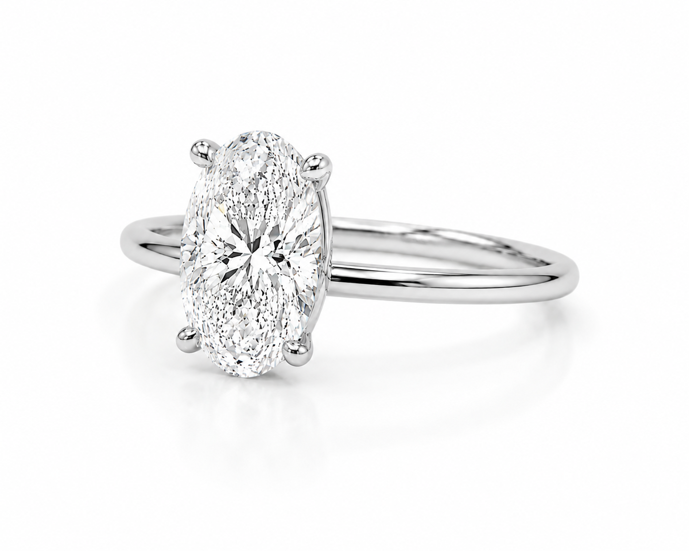 9ct White Gold 2ct Oval Lab Grown Diamond Ring