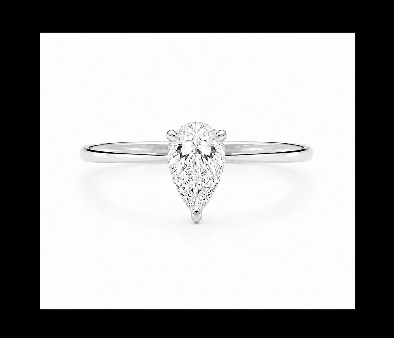 9ct White Gold 0.50ct Pear Lab Grown Diamond Ring