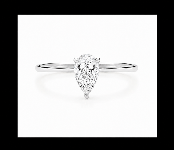 9ct White Gold 0.50ct Pear Lab Grown Diamond Ring