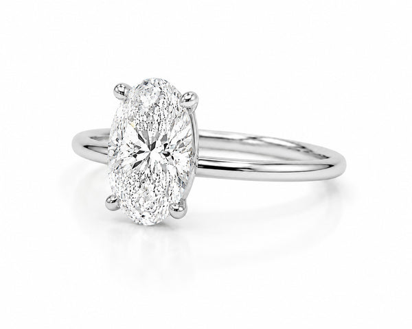 9ct White Gold 2ct Oval Lab Grown Diamond Ring - Cassim & Co South Africa