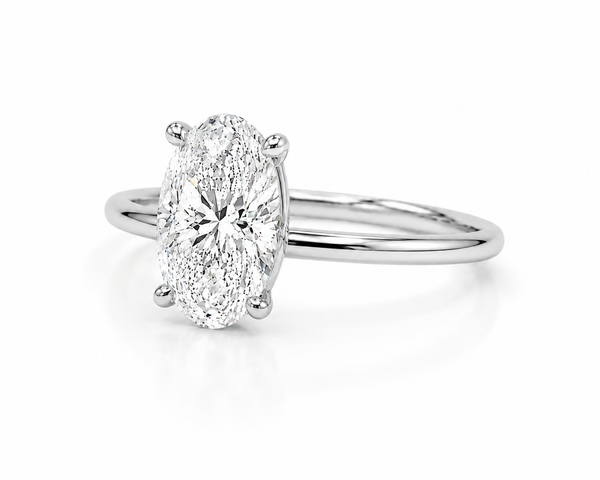 9ct White Gold 2ct Oval Lab Grown Diamond Ring