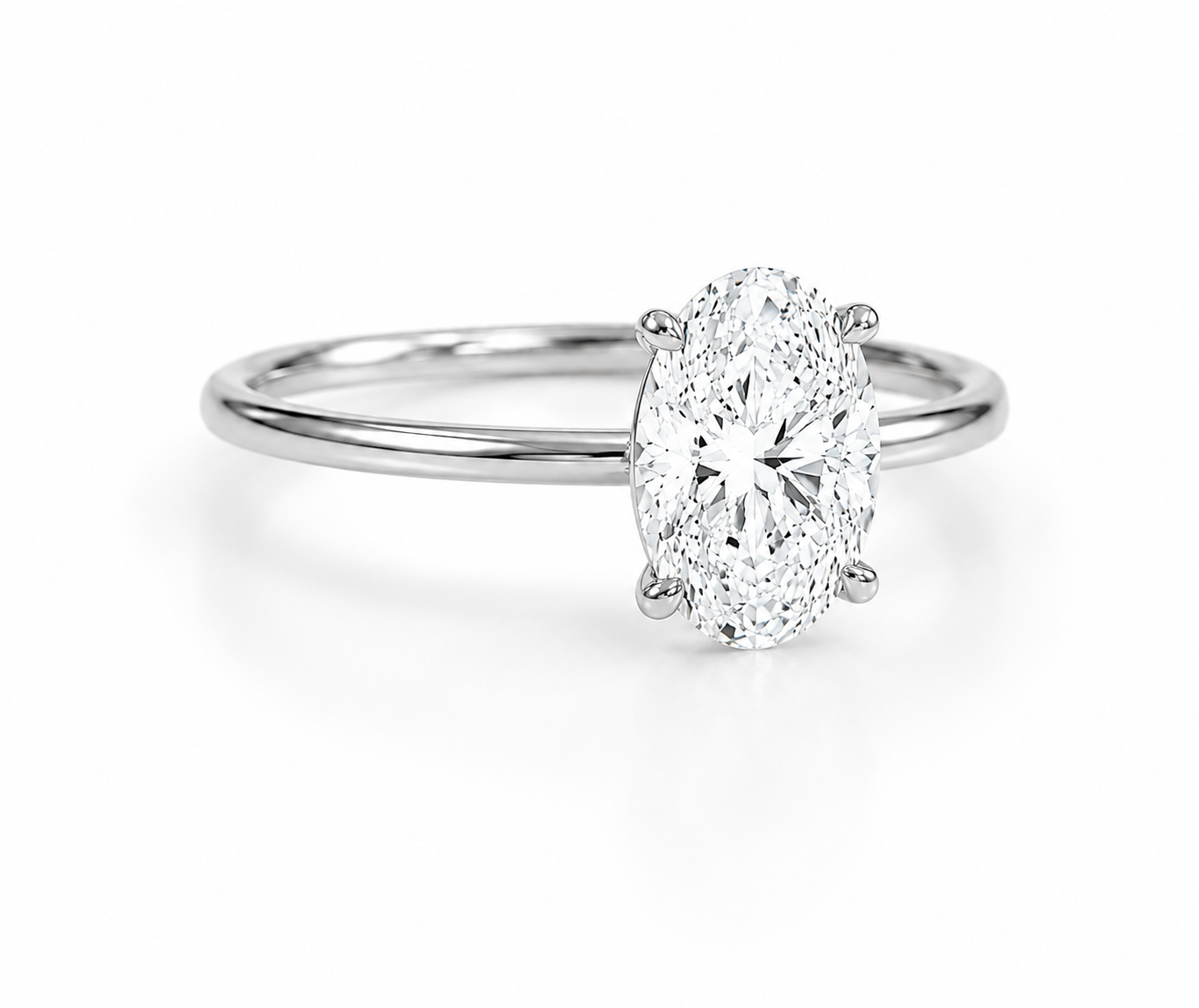 9ct White Gold 2ct Oval Lab Grown Diamond Ring