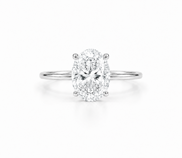 9ct White Gold 2ct Oval Lab Grown Diamond Ring