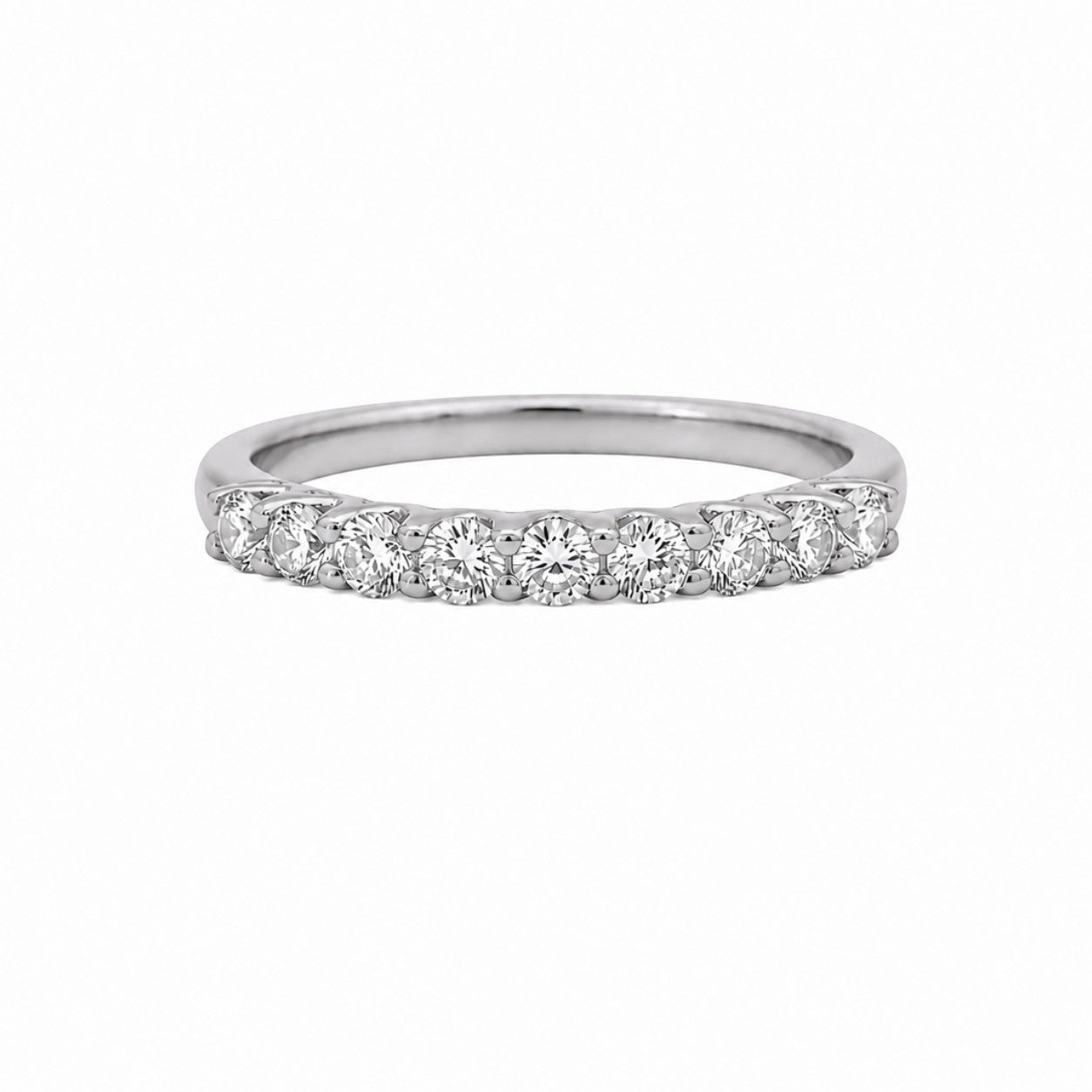 9ct white gold eternity ring with lab grown diamonds in prong setting - Cassim & Co Johannesburg