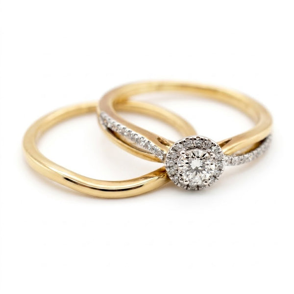 9ct Yellow Gold Infinity Band Diamond Ring 1102190