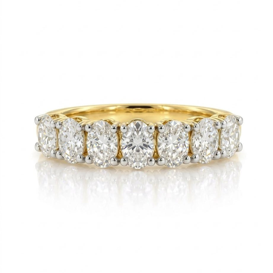 9ct Yellow Gold 1.39ct Oval Lab Grown Diamond Seven Stone Ring (LR23)