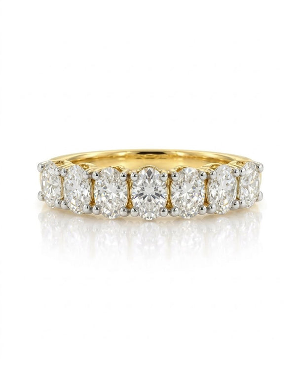 9ct Yellow Gold 1.39ct Oval Lab Grown Diamond Seven Stone Ring (LR23)