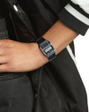 Casio A100WEL-1A Vintage Digital Quartz Illuminator Black Dial Steel Case Leather Strap Watch (A100WEL-1ADF)
