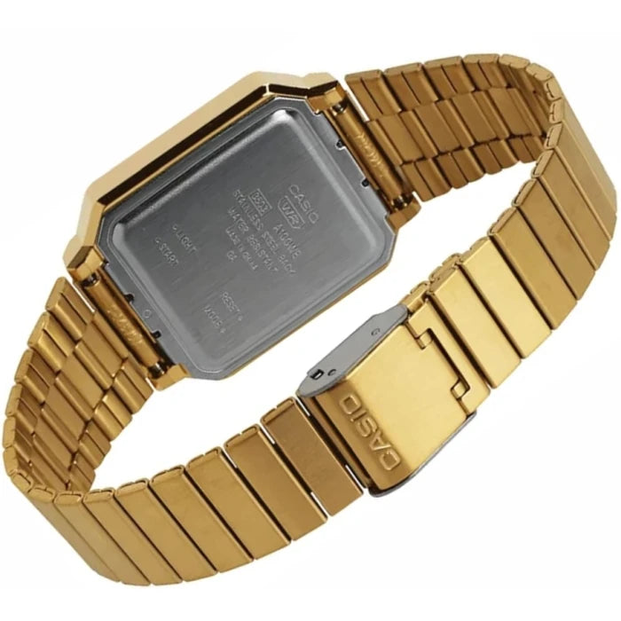 Casio AQ-800EG-9A Vintage Dual Display Quartz Square Gold-Tone Stainless Steel Watch (AQ-800EG-9ADF)