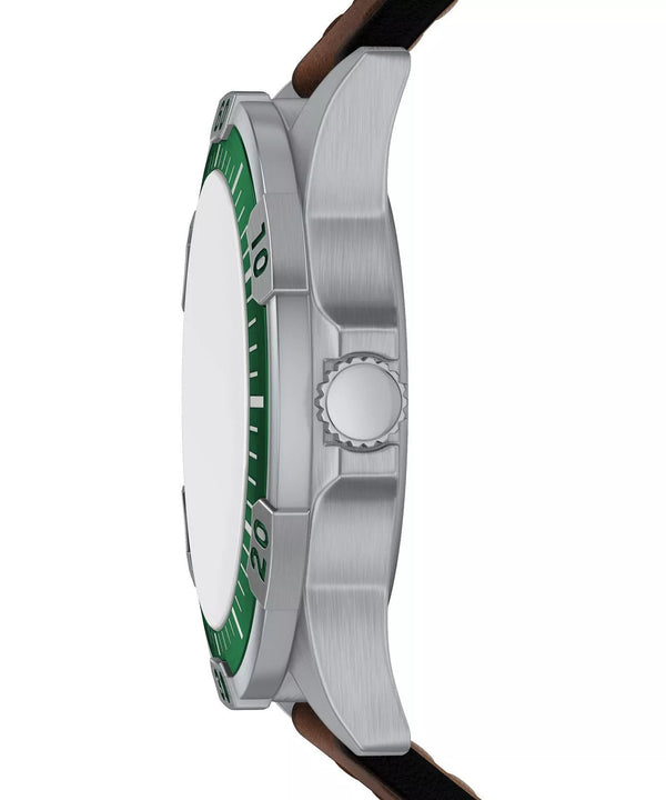 Fossil Garrett Quartz Multifunction Green Dial Brown Leather Watch (FS6147)