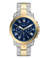 Fossil Grant Chronograph Two-Tone Stainless Steel Blue Dial Watch (FS6132)