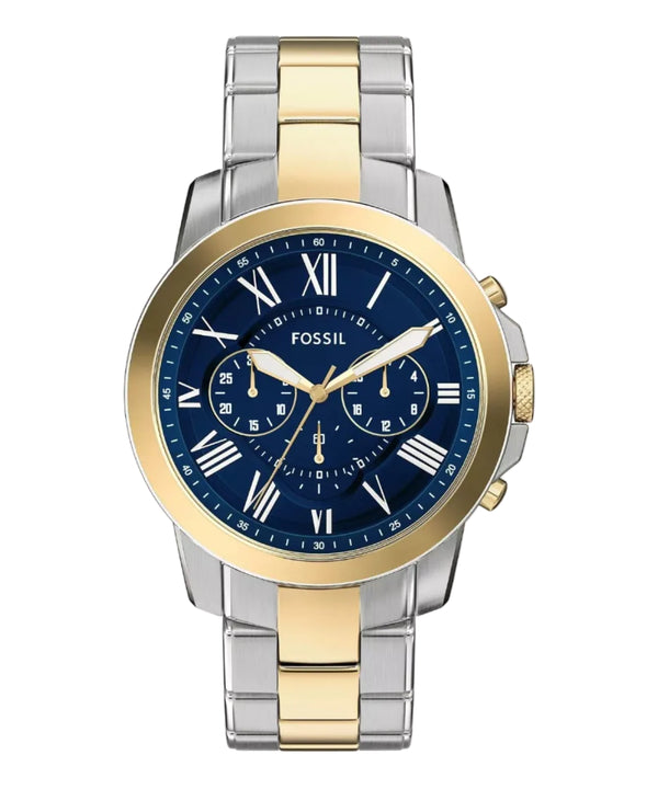 Fossil Grant Chronograph Two-Tone Stainless Steel Blue Dial Watch (FS6132)