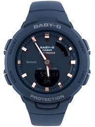 Casio Baby-G G-SQUAD BSA-B100-2A blue resin quartz sports watch with Bluetooth step tracker and shock resistant construction