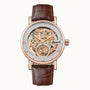 Ingersoll Herald I00401B automatic skeleton dial watch with rose gold PVD case and brown leather strap
