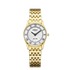Rotary Ultra Slim LB08303/01 ladies watch with white Roman numeral dial and yellow gold PVD stainless steel case and bracelet