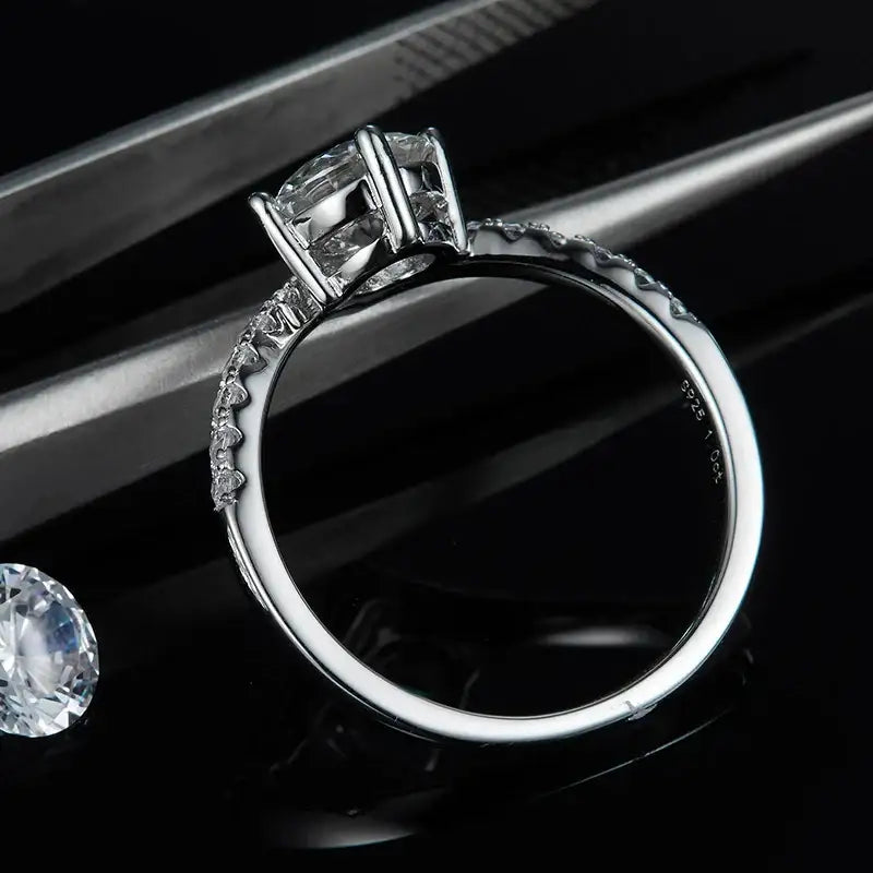 Silver Moissanite Ring – MO5 - Cassim & Co South Africa