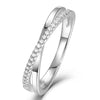 0.50ct moissanite crossover eternity ring in 9ct white gold with pave setting - Cassim & Co Johannesburg