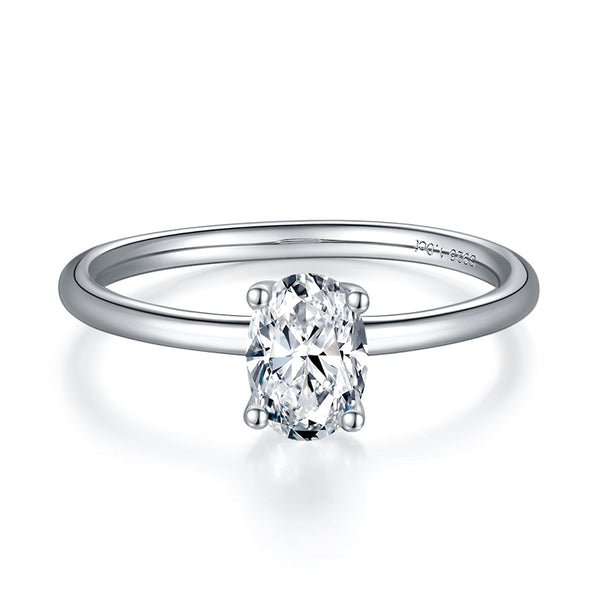 Oval-Shaped Solitare Moissanite Ring.