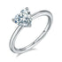 Heart-shaped 1ct moissanite solitaire engagement ring in sterling silver with four-prong setting by Cassim & Co Johannesburg