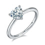 Heart-shaped 1ct moissanite solitaire engagement ring in sterling silver with four-prong setting by Cassim & Co Johannesburg
