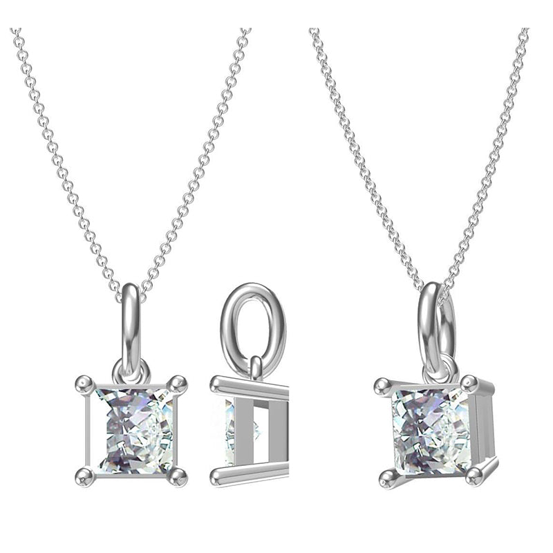 Princess Cut Moissanite Necklace.