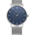 Obaku Brink Cyan V248GXCLMC blue dial quartz watch with stainless steel mesh bracelet and 40mm case