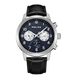 Police Raho PEWJK2228202 multifunction quartz watch with navy blue textured dial, 44mm stainless steel case, and black crocodile-embossed leather strap