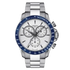 Tissot V8 Quartz Chronograph T1064171103100 silver dial blue tachymeter bezel stainless steel bracelet watch