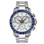 Tissot V8 Quartz Chronograph T1064171103100 silver dial blue tachymeter bezel stainless steel bracelet watch