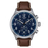 Tissot Chrono XL Vintage T116.617.16.042.00 blue dial quartz chronograph watch with 45mm stainless steel case and brown leather strap