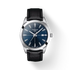 Tissot Gentleman T127.410.16.041.00 Swiss quartz watch with blue sunray dial, 40mm stainless steel case, and brown embossed leather strap