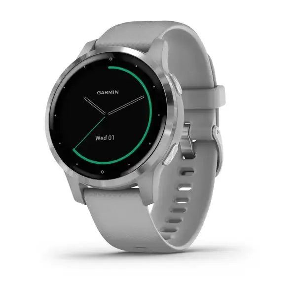 Garmin Vivoactive 4S Powder Grey with Silver Hardware - Cassim & Co South Africa