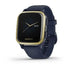 Garmin Venu Sq Music Edition Light Gold Aluminium Bezel with Navy Case and Silicone Band. - Cassim & Co South Africa