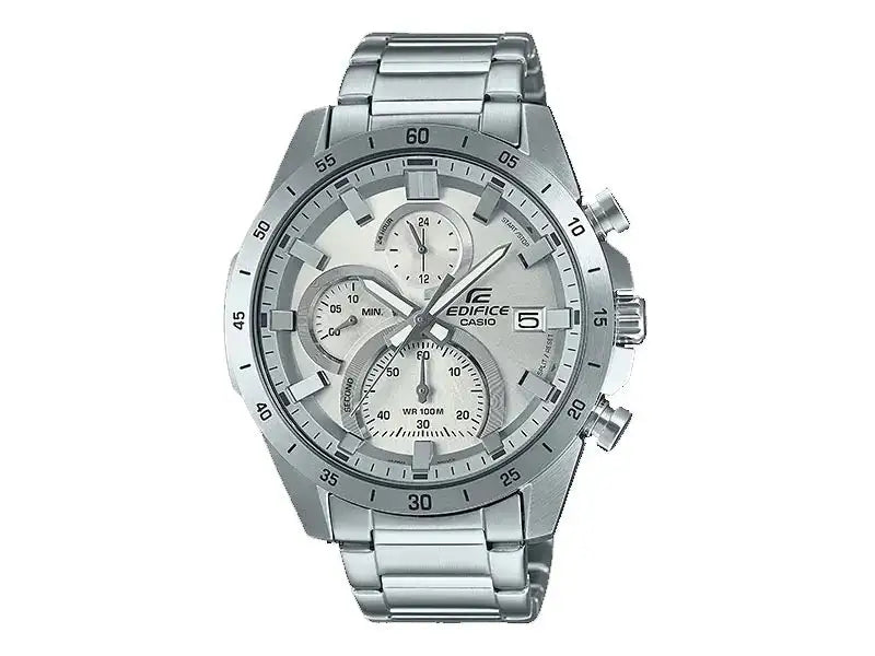 Casio Edifice EFR-571MD-8AVUDF chronograph watch with silver dial and stainless steel bracelet